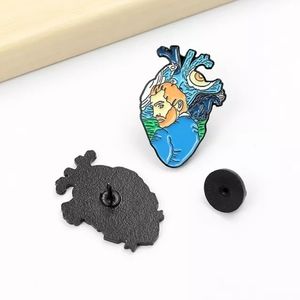 Van Gogh Heart Enamel Pin, Van Gogh Starry Night Enamel Pin